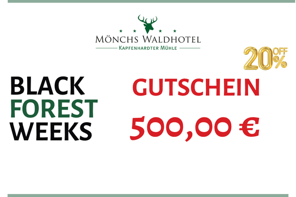 Black And White Simple Black Friday Sale Banner Landscape (Facebook-Werbeanzeige) (Website) (2) Gutschein Mönchs Waldhotel Angebot 500 Euro