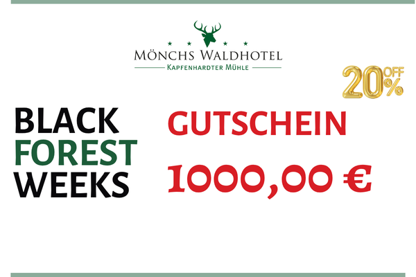 Gutschein Mönchs Waldhotel Angebot 1000 Euro Gutschein Mönchs Waldhotel Angebot 1000 Euro