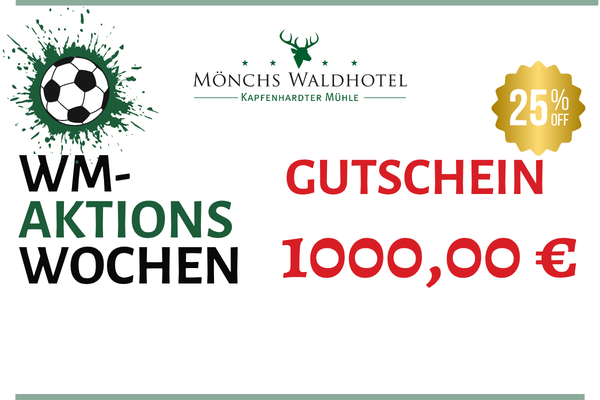 Gutschein-Angebot 1000,00 € Mönchs Waldhotel